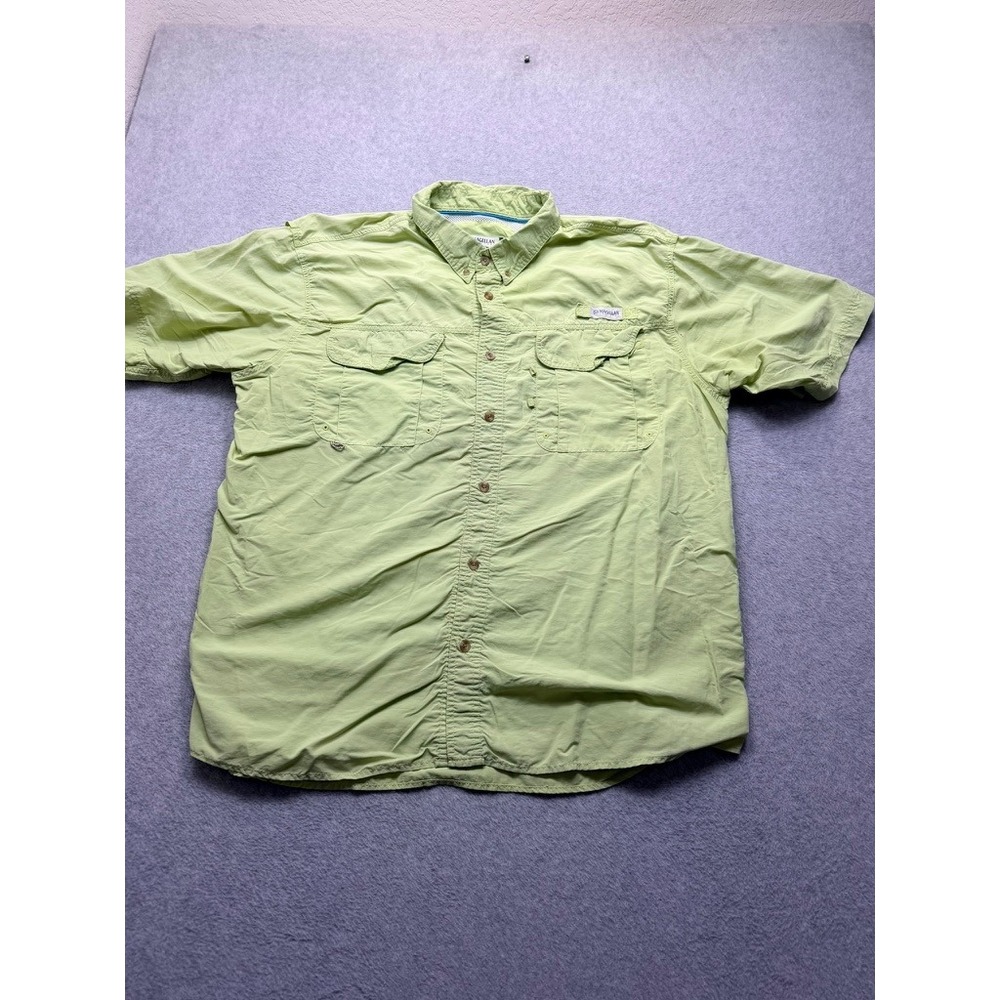 Magellan Outdoors Mens XXL Lime Green Short Sleeve Ventilated Fishing Shirt